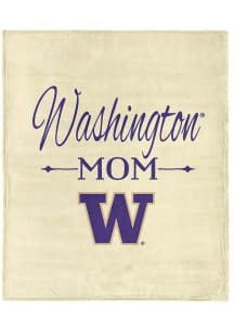 White Washington Huskies Mom Silk Touch Fleece Blanket