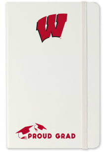 White Wisconsin Badgers Proud Grad team logo Notebook and Folder