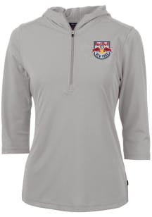 Cutter and Buck New York Red Bulls Womens Grey Virtue Eco Pique Hooded Sweatshirt