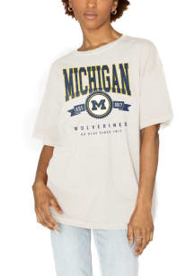 Gameday Couture Michigan Wolverines Womens Ivory Oversized Vintage Short Sleeve T-Shirt
