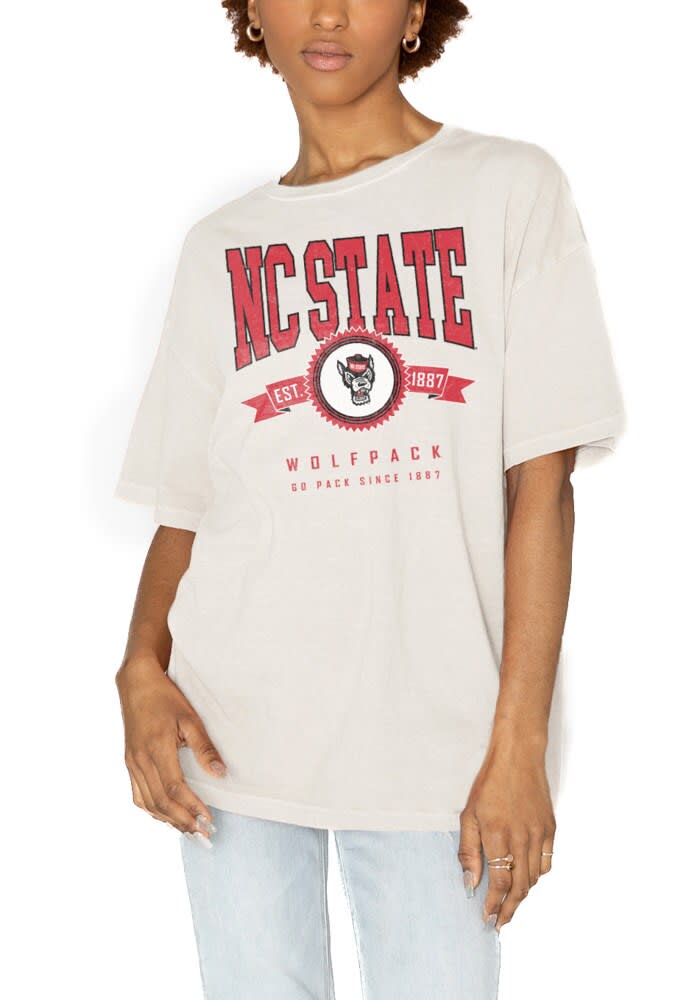 Gameday Couture NC State Wolfpack Womens Oversized Vintage T-Shirt - Ivory