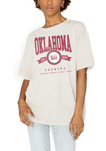Gameday Couture Oklahoma Sooners Womens Ivory Oversized Vintage Short Sleeve T-Shirt