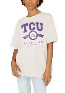 Gameday Couture TCU Horned Frogs Womens Ivory Oversized Vintage Short Sleeve T-Shirt