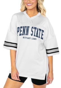 Penn State Nittany Lions Womens Gameday Couture Oversized Bling Fashion Football Jersey - White