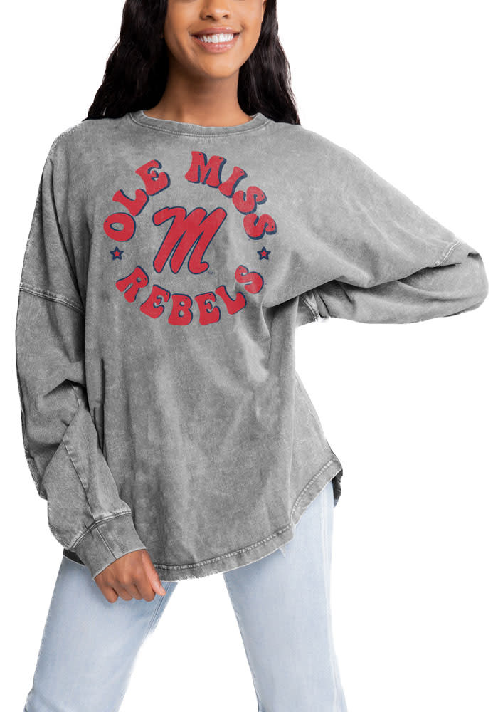 Women's Gameday Couture Gray Florida State Seminoles Playing Around Faded  Wash Oversized Long Sleeve T-Shirt