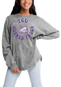 Gameday Couture TCU Horned Frogs Womens Grey Faded Wash LS Tee