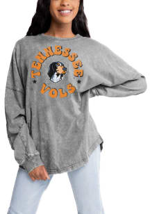 Gameday Couture Tennessee Volunteers Womens Grey Faded Wash LS Tee