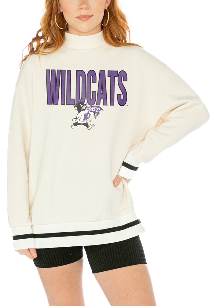 Gameday Couture K-State Wildcats Womens White This Is It Mockneck Crew Sweatshirt