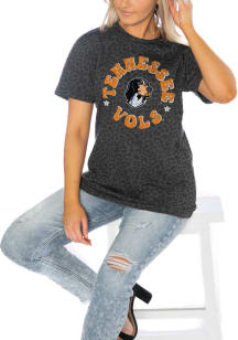 Gameday Couture Tennessee Volunteers Womens Grey Tonal Leopard Short Sleeve T-Shirt