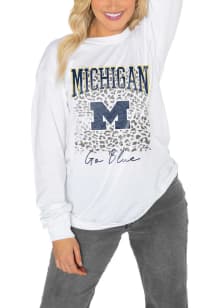 Gameday Couture Michigan Wolverines Womens White Wild Game LS Tee