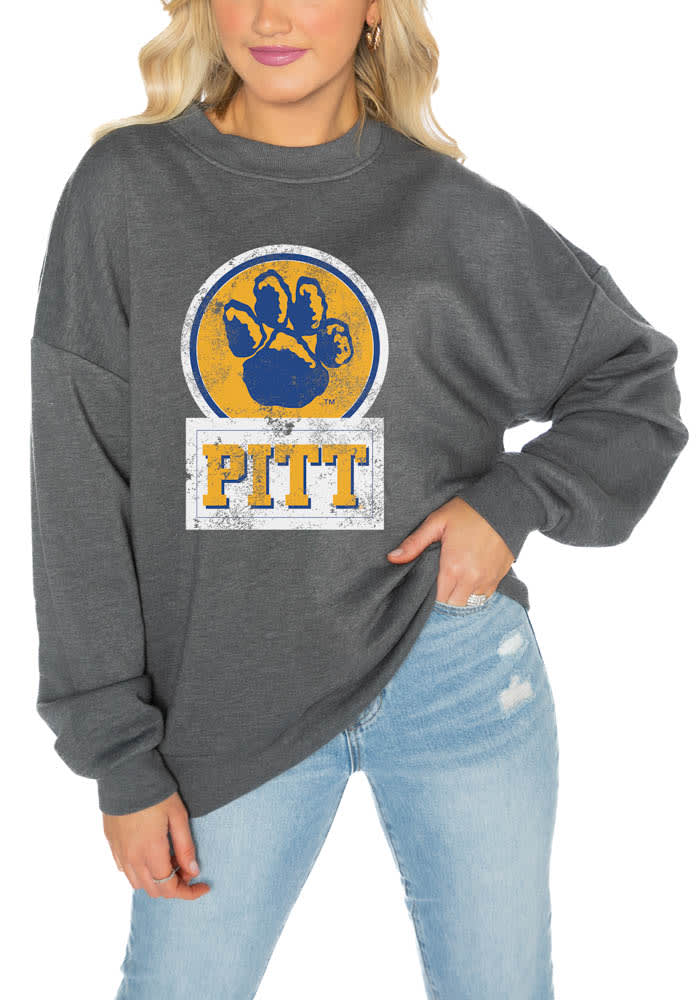 Pitt Panthers Womens Grey Visalia Crew Sweatshirt