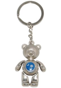South Carolina Silver Bear Palmetto Moon Keychain - Light Blue
