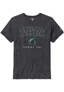 Black Michigan State Spartans Victory Falls Puff Arch Mascot Short Sleeve Fashion T Shirt