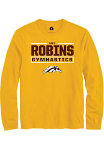 Amy Robins Western Michigan Broncos Gold NIL Stacked Box Long Sleeve Player T Shirt
