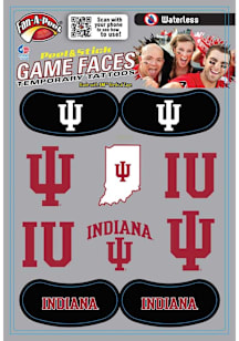 Indiana Hoosiers 6pk Face Cal & 2pk Eye Black Combo Tattoo
