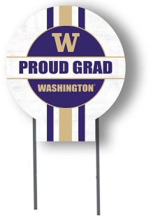 White Washington Huskies 20x20 Circle Yard Sign with Stakes Proud Grad Yard Sign