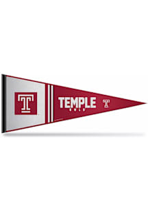 Temple Owls Bright Light 12x30 Pennant - Red
