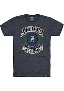 Rally Akron Zips Navy Blue Triblend Seal Short Sleeve T Shirt