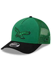 New Era Philadelphia Eagles Kelly Green DL25 JR Retro Trucker 9FORTY M Crown Youth Adjustable Hat