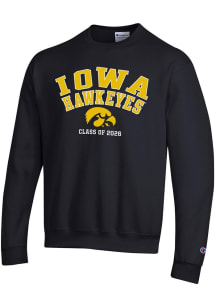 Mens Iowa Hawkeyes Black Champion Class of 2026 Crew Sweatshirt
