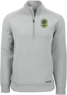 Cutter and Buck Nashville SC Mens Grey Roam Long Sleeve Qtr Zip Pullover