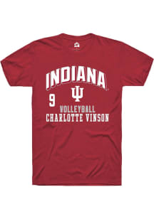 Charlotte Vinson Rally Mens Crimson Indiana Hoosiers NIL Arch Logo Player T Shirt