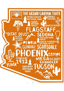 Arizona State Map Stickers - Orange