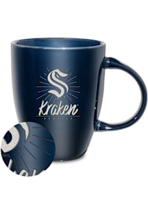 Seattle Kraken Sunburst Ceramic Lustre Ceramic Mug - Navy Blue