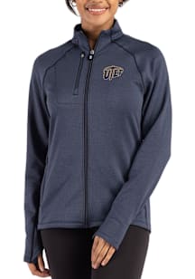 Cutter and Buck UTEP Miners Womens Navy Blue Peshastin Long Sleeve Full Zip Jacket
