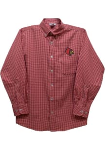 Vive La Fete Louisville Cardinals Toddler Cardinal Gingham Long Sleeve Polo