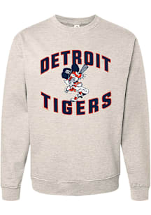Detroit Tigers Womens Oatmeal Soft Washed Crew Sweatshirt