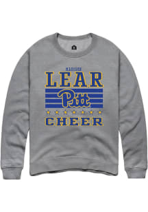 Madison Lear Rally Mens Grey Pitt Panthers NIL Striped Player Crew
