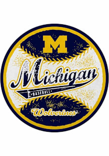 Navy Blue Michigan Wolverines Baseball Shape Cut Pennant