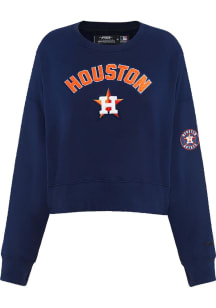 Pro Standard Houston Astros Mens Navy Blue Classic Long Sleeve Fashion Sweatshirt