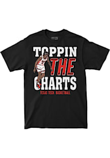 JT Toppin  Texas Tech Red Raiders Black Basketball Toppin The Charts Short Sleeve Fashion Player T..