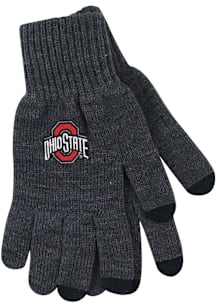 Ohio State Buckeyes LogoFit Smart Touch Mens Gloves - Dark Grey