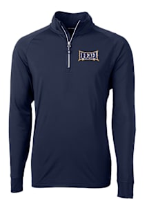 Cutter and Buck Drexel Dragons Mens Navy Blue Adapt Knit Long Sleeve Qtr Zip Pullover
