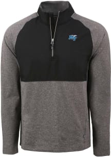 Cutter and Buck Middle Tennessee Blue Raiders Mens Black Adapt Eco Hybrid Long Sleeve Qtr Zip Pull..