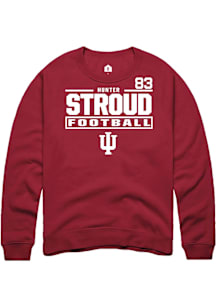 Hunter Stroud Indiana Hoosiers Mens Crimson Football NIL Stacked Box Player Crew