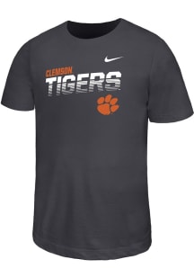 Nike Clemson Tigers Youth Grey Wordmark Streak Short Sleeve T-Shirt