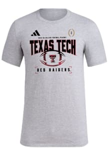 Adidas Texas Tech Red Raiders Grey College Football Playoff Pregame Tee Short Sleeve T Shirt