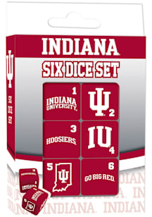 Crimson Indiana Hoosiers 6pc Dice Set Game