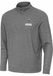Antigua Las Vegas Aces Mens Black 2025 WNBA Finals Champions Subtle Long Sleeve Qtr Zip Pullover