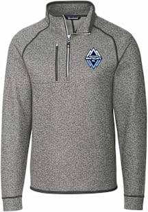 Cutter and Buck Vancouver Whitecaps FC Mens Grey Mainsail Long Sleeve Qtr Zip Pullover