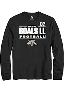 Timothy Boals ll Ohio Bobcats Black Football NIL Stacked Box Long Sleeve Player T Shirt