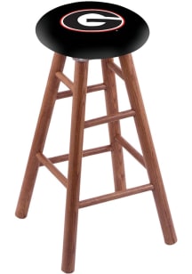 Georgia Bulldogs Round Cushion Oak Pub Stool - Brown