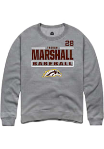 Trevor Marshall Western Michigan Broncos Mens Grey NIL Stacked Box Player Crew