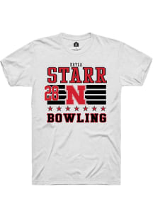 Kayla Starr Rally Mens White Nebraska Cornhuskers NIL Striped Player T Shirt
