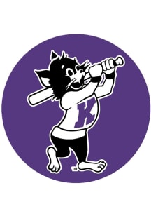 Purple K-State Wildcats 3&quot; Baseball Varsity Willie Button
