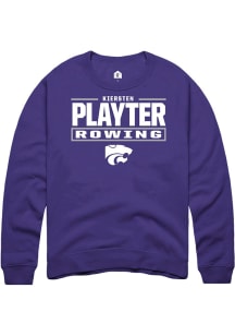 Kiersten Playter Rally Mens Purple K-State Wildcats NIL Stacked Box Player Crew